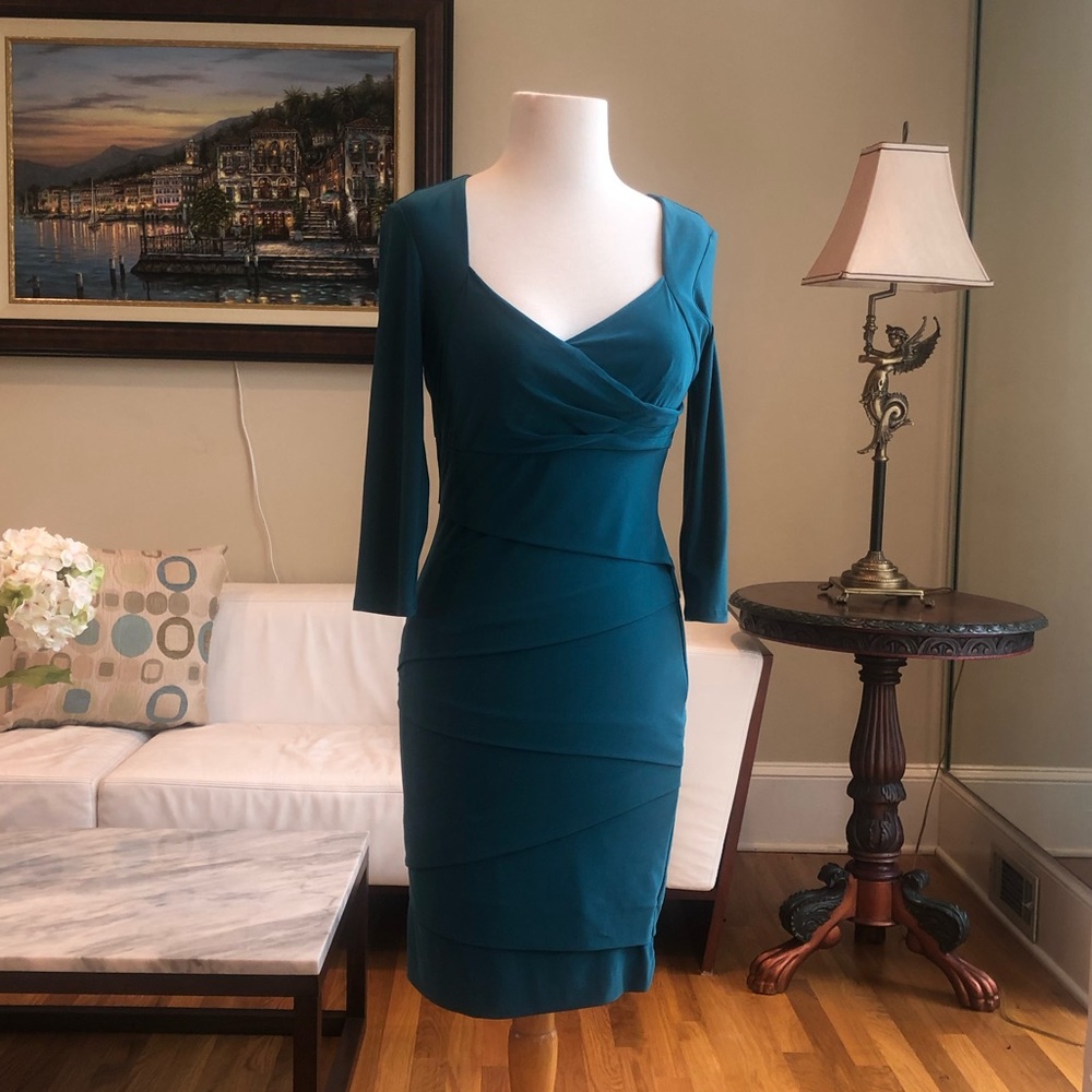 Teal/Green White House/Black Market Dress